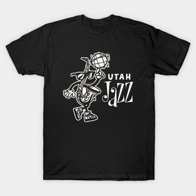 Alternate Utah Jazz Mascot - Simple, White Design T-Shirt by sombreroinc